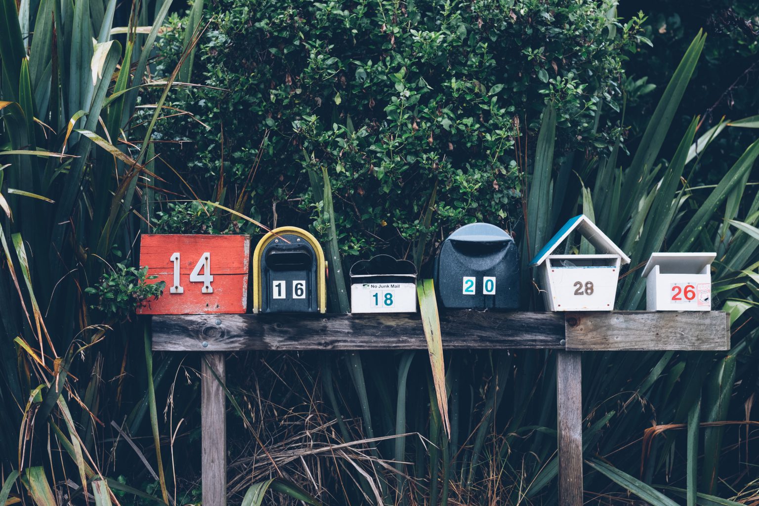 Mailing list - row of mailboxes